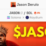 Imagem mostra uma reprodução do site oficial da memecoin JASON