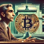 Saifedean Ammous discursando sobre o impacto do Federal Reserve no mercado de Bitcoin.