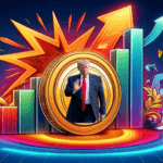 Uma imagem vibrante e dinâmica mostrando a valorização das criptomoedas, com símbolos como Bitcoin e Ethereum acompanhados de setas e gráficos ascendentes, sobre um fundo digital e futurista que destaca o crescimento e o potencial de investimento.