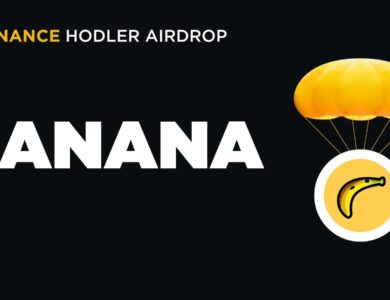 Ilustração do airdrop da Binance com o token BANANA.