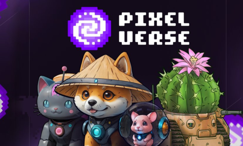 Airdrop de tokens e NFTs no Pixelverse no Telegram, recompensando jogadores de PixelTap com PIXFI.