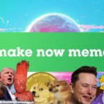 Imagem ilustrando o processo de criação de memecoins no Twitter usando MakeNowMeme.