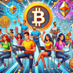 Imagem ilustra o entusiasmo de se inscrever no curso gratuito de criptomoedas da Binance. Ela contém elementos visuais que remetem ao blockchain, criptomoedas e o logo da Binance, com a mensagem: "Descubra como fazer o curso GRATUITO de criptomoedas da Binance e transforme seu futuro!"