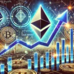Gráfico mostrando a valorização da criptomoeda Ethereum Name Service (ENS) após o lançamento dos ETFs de Ethereum.