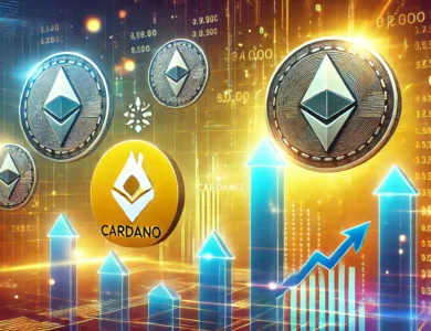 Imagem ilustrativa destacando as memecoins Bome e Raboo superando Cardano.