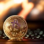 moeda dourada de bitcoin