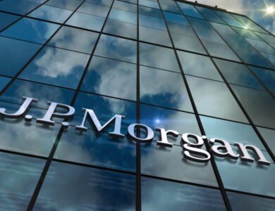 logo do JP Morgan em prédio