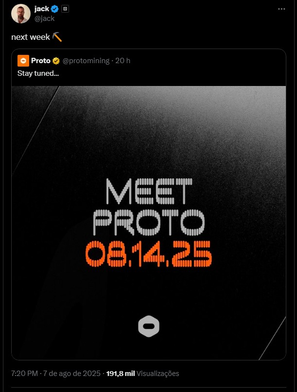 Jack Dorsey anunciou o novo produto de mineração de Bitcoin.