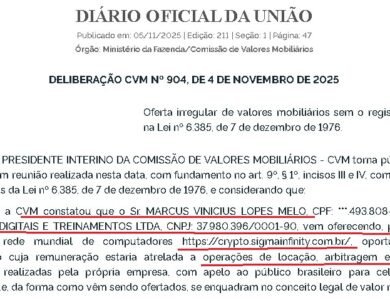 CVM divulga empresa de criptomoedas que capta sem autorização investidores do Brasil