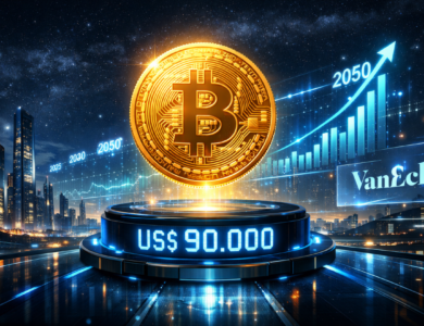 BTC segura US$ 90 mil enquanto VanEck projeta preço milionário para 2050