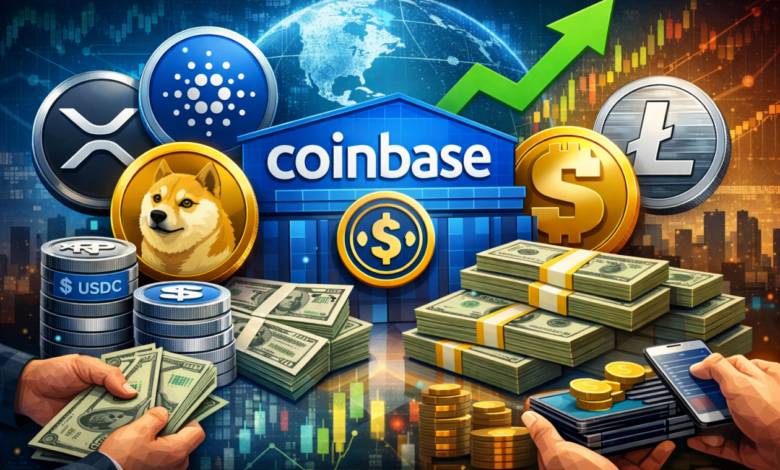 Coinbase permite empréstimos de até US$ 100 mil usando XRP, ADA e DOGE como garantia