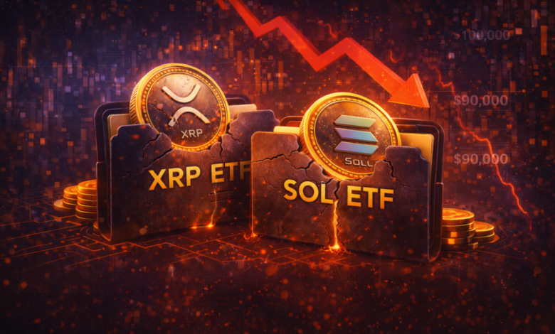 XRP e SOL em queda