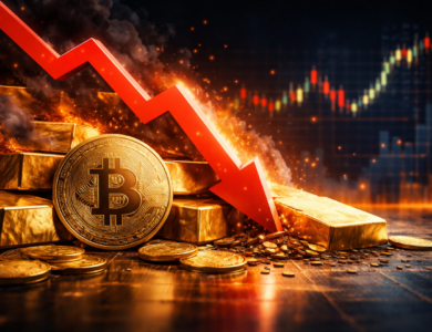Ouro cai 22% e reação do Bitcoin levanta alerta sobre estresse macro global