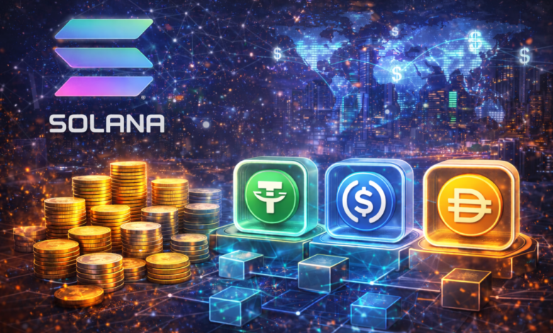 Volume de stablecoins na Solana atinge recorde de US$ 650 bilhões em fevereiro