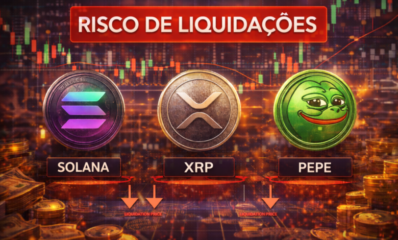 Três Altcoins Enfrentam Risco Elevado de Liquidações no Mercado Futuro