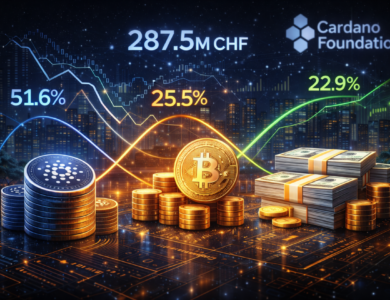 Cardano Foundation reduz exposição em ADA e aumenta reservas em Bitcoin e caixa