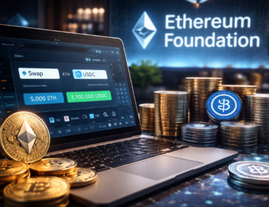Ethereum Foundation converte 5.000 ETH em stablecoins para financiar operações