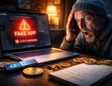 Ledger falsa na App Store drena 5,9 BTC e reacende debate sobre autocustódia