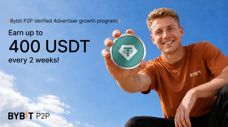 Bybit lança programa de crescimento para anunciantes verificados P2P com recompensas quinzenais de até 400 USDT